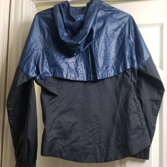 Nike zip windbreaker hooded lightweight rain jacket blue - Picture 3 of 7